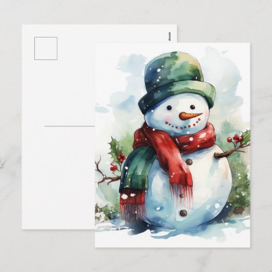 Snowman Feiertagspostkarte (Vorne/Hinten)