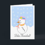 Snowman Feliz Navidad Spanische Weihnachtskarte Feiertagskarte<br><div class="desc">Grußkarte Snowman Feliz Navidad Spanische Weihnachtskarte,  die Sie mit jedem Text Ihrer Wahl anpassen können. Wenn Sie Hilfe bei der Anpassung benötigen,  kontaktieren Sie uns über den Link auf dieser Seite. Snowman Spanische Weihnachtskarte</div>