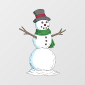 Snowman Fensteraufkleber (Blatt)