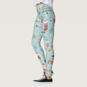 Snowman Fir-Tree Weihnachtswrapping Muster Leggings (Links)
