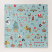 Snowman Fir-Tree Weihnachtswrapping Muster Puzzle (Vertikal)