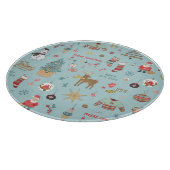 Snowman Fir-Tree Weihnachtswrapping Muster Schneidebrett (Ecke)