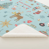 Snowman Fir-Tree Weihnachtswrapping Muster Sherpadecke (3/4)