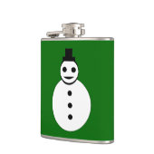 Snowman Flask lächeln Weihnachten Flachmann (Links)