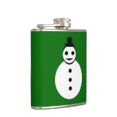 Snowman Flask lächeln Weihnachten Flachmann (Rechts)