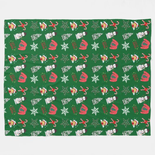 Snowman Fleece Blanket (Vorderseite (Horizontal))