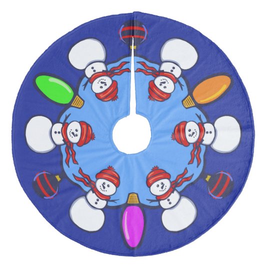 Snowman  fleece weihnachtsbaumdecke (Vorderseite)