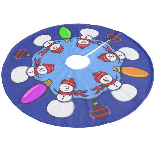 Snowman  fleece weihnachtsbaumdecke (Schrägansicht)