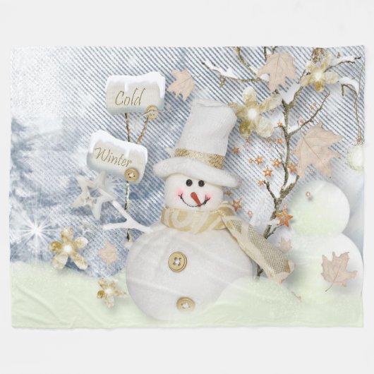 Snowman Fleecedecke (Vorderseite (Horizontal))
