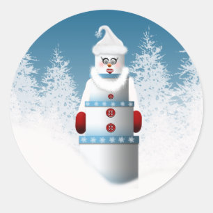 Snowman Forest Weihnachtsbausteine Stickers