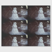Snowman Foto Glossy Wrapping Paper Geschenkpapier (Flach)