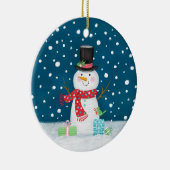 Snowman Foto Weihnachtsfeier Keramik Ornament (Rechts)