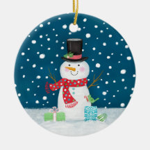 Snowman Foto Weihnachtsfeier Keramik Ornament