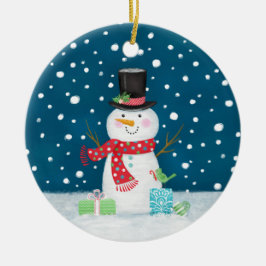 Snowman Foto Weihnachtsfeier Keramik Ornament
