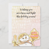 Snowman Französischer Bäckerei Kuchen Weihnachtska Feiertagskarte (Rückseite)