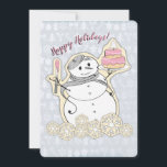 Snowman French Bakery Koch Weihnachten<br><div class="desc">Niedlicher Schneemann mit einer Beret,  Zuckerguss frisch gebackener Kuchen auf dieser französischen Bäckerei oder Zuhause backen "hausgemacht mit Liebe" Weihnachtskoch oder Süßigkeiten-Urlaubskarte für die Gabe Ihrer Liste mit Süßigkeiten aus Ihrem Ofen.</div>