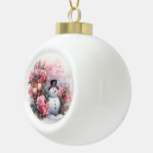 Snowman Frohe Weihnachten 2023 Keramik Kugel-Ornament (Rechts)
