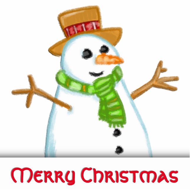 Snowman Frohe Weihnachten Freistehende Fotoskulptur (Vorne)