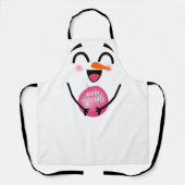 Snowman Frohe Weihnachten Niedlich lächelnd Gesich Schürze (Vorderseite)