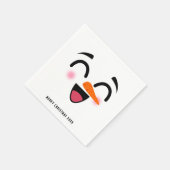 Snowman Frohe Weihnachten Niedlich lächelnd Gesich Serviette (Ecke)