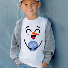 Snowman Frohe Weihnachten Niedlich lächelnd Gesich T-Shirt