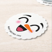 Snowman Frohe Weihnachten Niedlich lächelnd Gesich Untersetzer (angewinkelt)