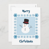 Snowman Frohe Weihnachten Winter Gruß Postkarte (Vorne/Hinten)
