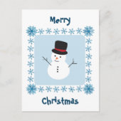 Snowman Frohe Weihnachten Winter Gruß Postkarte (Vorderseite)