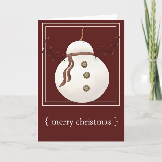 Snowman Frohe Weihnachts-Weihnachtskarte Feiertagskarte (Vorderseite)