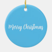 Snowman Frohe Weihnachtsbaum Ornament in Blau (Hinten)