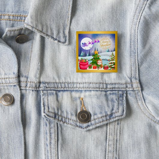 Snowman Frohe Weihnachtsbaumgeschenke & Glückliche Button (Beispiel)