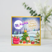 Snowman Frohe Weihnachtsbaumgeschenke & Glückliche Karte (Stehend Vorderseite)