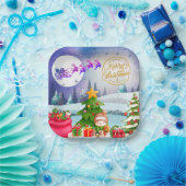 Snowman Frohe Weihnachtsbaumgeschenke & Glückliche Pappteller (Party)