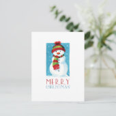 Snowman | Frohe Weihnachtskarten Feiertagspostkarte (Stehend Vorderseite)