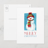 Snowman | Frohe Weihnachtskarten Feiertagspostkarte (Vorne/Hinten)