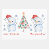 Snowman Frohe Weihnachtswrapping Paper Geschenkpapier Set (Vorderseite 2)