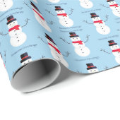 Snowman Frohen Festtage Blauer Weihnachtsurlaub Geschenkpapier (Rolleneckpunkt)