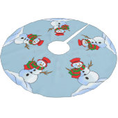 Snowman frostige Weihnachten Polyester Weihnachtsbaumdecke (Schrägansicht)
