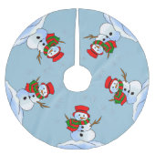 Snowman frostige Weihnachten Polyester Weihnachtsbaumdecke (Vorderseite)
