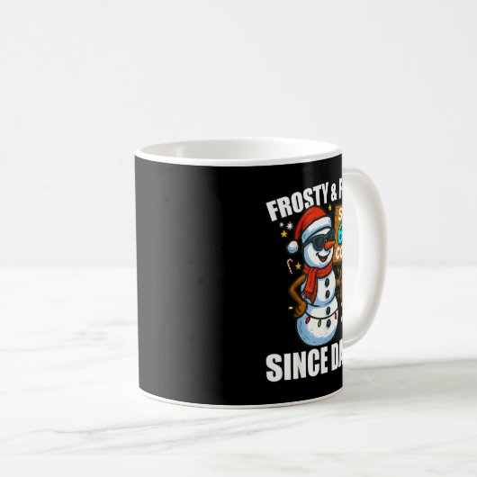 Snowman Frosty And Funny Since Day 67 Meme Christm Kaffeetasse (VorderseiteRechts)