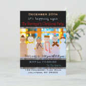 Snowman Fun Elegantes Weihnachtsfest Party Einladung (Stehend Vorderseite)