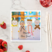 Snowman Fun Elegantes Weihnachtsfest Party Serviette (Beispiel)