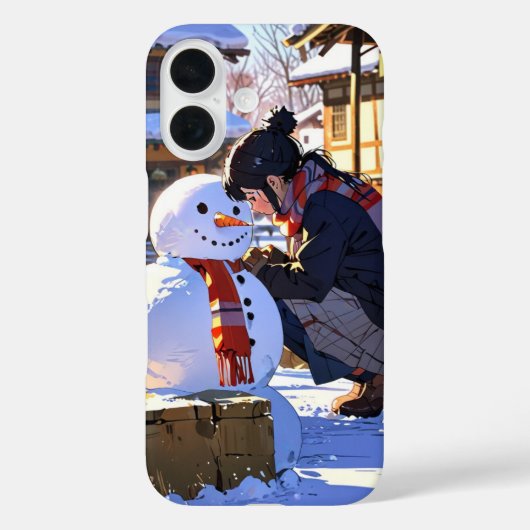 Snowman Fun im Winter Case-Mate iPhone Hülle (Rückseite)