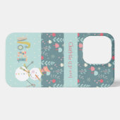 Snowman Fun Weihnachtsangebot mit Namen iPhone Hülle (Rückseite (Horizontal))