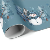 Snowman Funny Christmas Xmas Holiday Trees Geschenkpapier (Rolleneckpunkt)