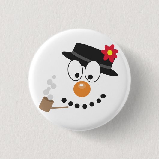 Snowman Funny Face Niedliche Neuheit Weihnachten Button (Vorderseite)