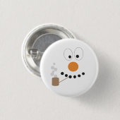 Snowman Funny Face Niedliche Neuheit Weihnachten Button (Vorne & Hinten)