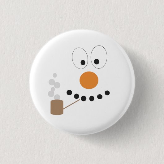 Snowman Funny Face Niedliche Neuheit Weihnachten Button (Vorderseite)
