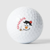 Snowman Funny Face Niedliche Neuheit Weihnachten Golfball (Vorderseite)