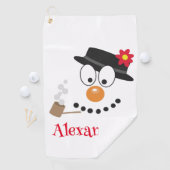 Snowman Funny Face Niedliche Neuheit Weihnachten Golfhandtuch (Insitu)